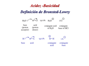 Definición de Bronsted-Lowry Acidez