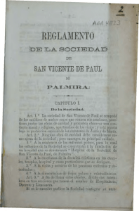 Reglamento de la Sociedad de San Vicente de Paul de Palmira