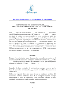 Rectificacion errores inscrip matrimonio