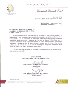Of. CDS 48/15 - H. Congreso del Estado de Chihuahua