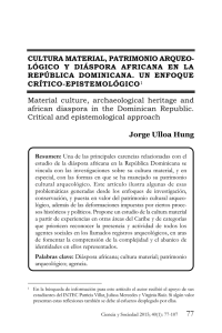 cultura material, patrimonio arqueo- lógico y diáspora africana en la