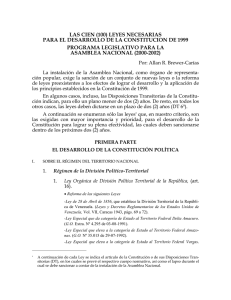 leyes necesarias para el desarrollo de la constitucion de 1999