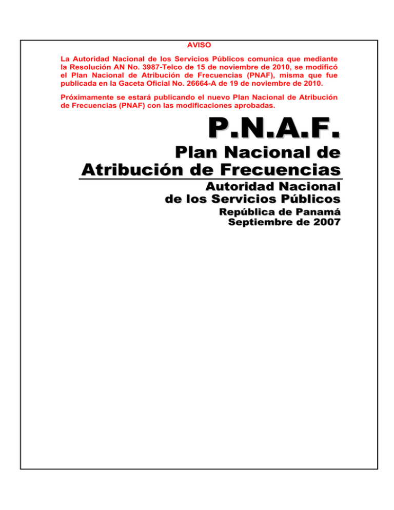 Plan Nacional de Atribución de Frecuencias