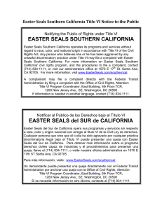 EASTER SEALS SOUTHERN CALIFORNIA EASTER SEALS del