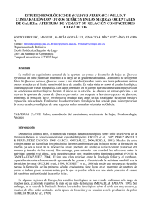 estudio fenológico de quercus pyrenaica willd. y comparación con