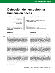 Detección de hemoglobina humana en heces