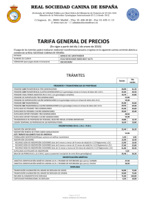 tarifa general de precios - Real Sociedad Canina de España