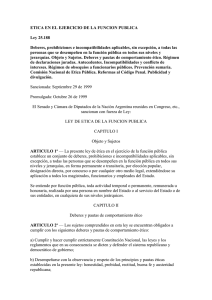 LEY 25188 ETICA EN EL EJERCICIO DE LA FUNCION PUBLICA