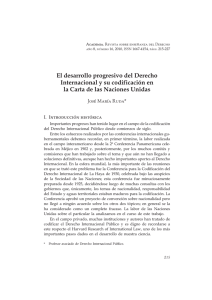 El desarrollo progresivo del Derecho Internacional y su codificación