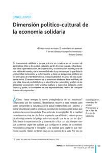 Dimensión político-cultural de la economía solidaria