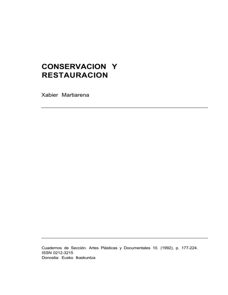 Conservación Y Restauración