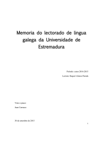 Memoria do lectorado de lingua galega da Universidade de