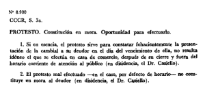 PROTESTO. Constitución en mora. Oportunidad para efectuar-lo.