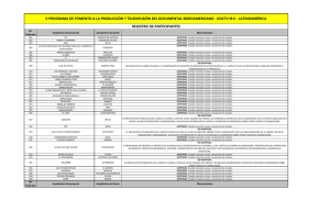 REGISTRO DE PARTICIPANTES II PROGRAMA DE FOMENTO A