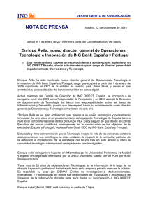 Nota de Prensa Nombramiento Enrique Ávila, Director General de