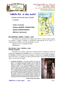 AMON-RA, el dios oculto - Viajes Próximo Oriente