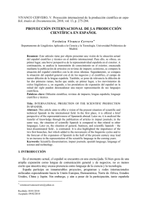 proyección internacional de la producción científica en español