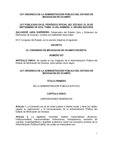 ley orgánica de la administración pública del estado de michoacán