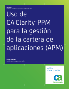 Uso de CA ClarityTM PPM para la gestión de la cartera de