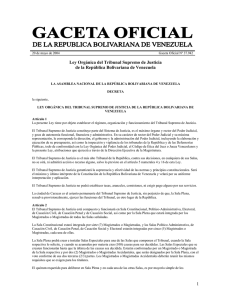 1 Ley Orgánica del Tribunal Supremo de Justicia de la República