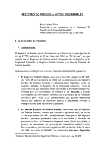REGISTRO DE PREDIOS y ACTOS INSCRIBIBLES