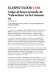 11-06-24 Golpe al brazo armado de `Valenciano` en la Comuna 13