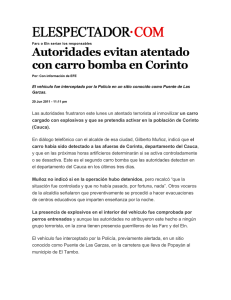 Autoridades evitan atentado con carro bomba en Corinto