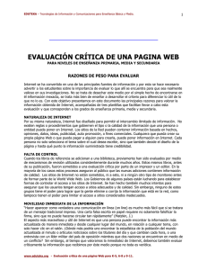 EVALUACIÓN CRÍTICA DE UNA PAGINA WEB