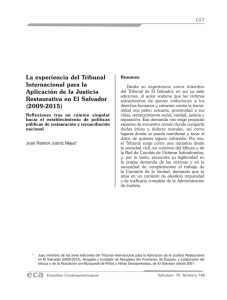 La experiencia del Tribunal Internacional para la Aplicación de la