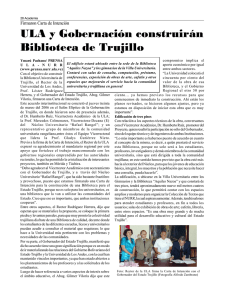 ULA y Gobernación construirán Biblioteca de Trujillo