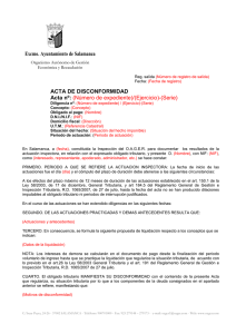 Excmo. Ayuntamiento de Salamanca ACTA DE DISCONFORMIDAD