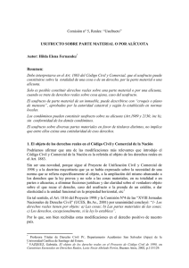 USUFRUCTO SOBRE PARTE MATERIAL O POR AL&Iacute;CUOTA Autor