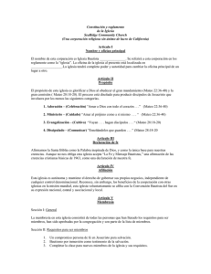 Constitución y reglamento de una Iglesia