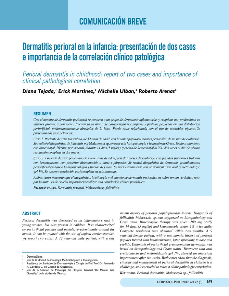 Dermatitis perioral en la infancia: presentación de dos casos e