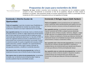 Propuestas de Leyes para noviembre de 2016