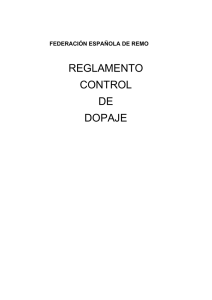 reglamento control de dopaje - Federación Española de Remo