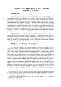 Decreto 5, NUESTRA MISION Y EL DIALOGO INTERRELIGIOSO La