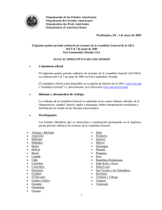 Calendario oficial Idiomas y documentos de trabajo Participantes