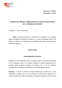 Resolución 1/2012, de 11 de enero.