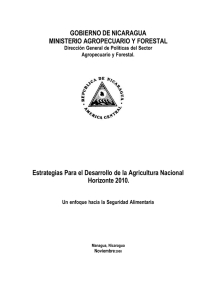 GOBIERNO DE NICARAGUA MINISTERIO AGROPECUARIO Y