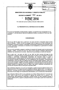 decreto 014 del 09 de enero de 2014