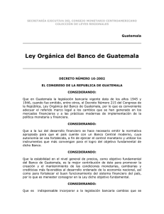 Ley Orgánica del Banco de Guatemala