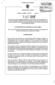 Decreto 1953 - Ministerio de Salud y Protecci&oacute;n Social