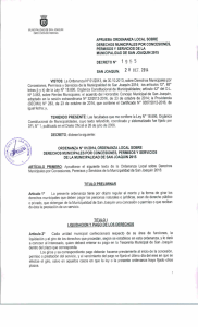 Ordenanza de Derechos - Ilustre Municipalidad de San Joaquín