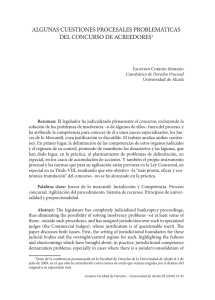 algunas cuestiones procesales problemáticas del concurso de