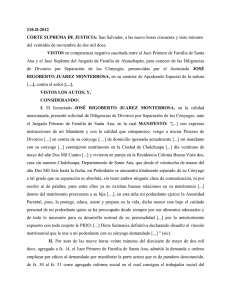 218-D-2012 CORTE SUPREMA DE JUSTICIA: San Salvador, a las