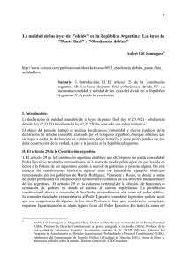 La nulidad de las leyes del "olvido" en la República Argentina: Las