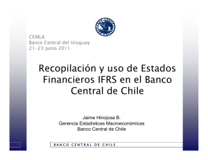 Recopilación y uso de Estados Financieros IFRS en el Banco