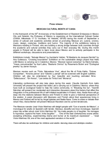 Press release MEXICAN CULTURAL MONTH AT CAISA In the