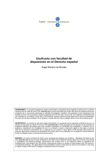 Usufructo con facultad de disposici&oacute;n en el Derecho espa&ntilde;ol